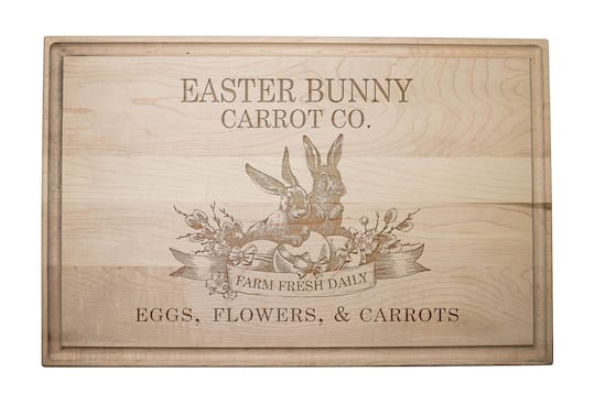 Easter Bunny Carrot Co. Maple Cutting Board